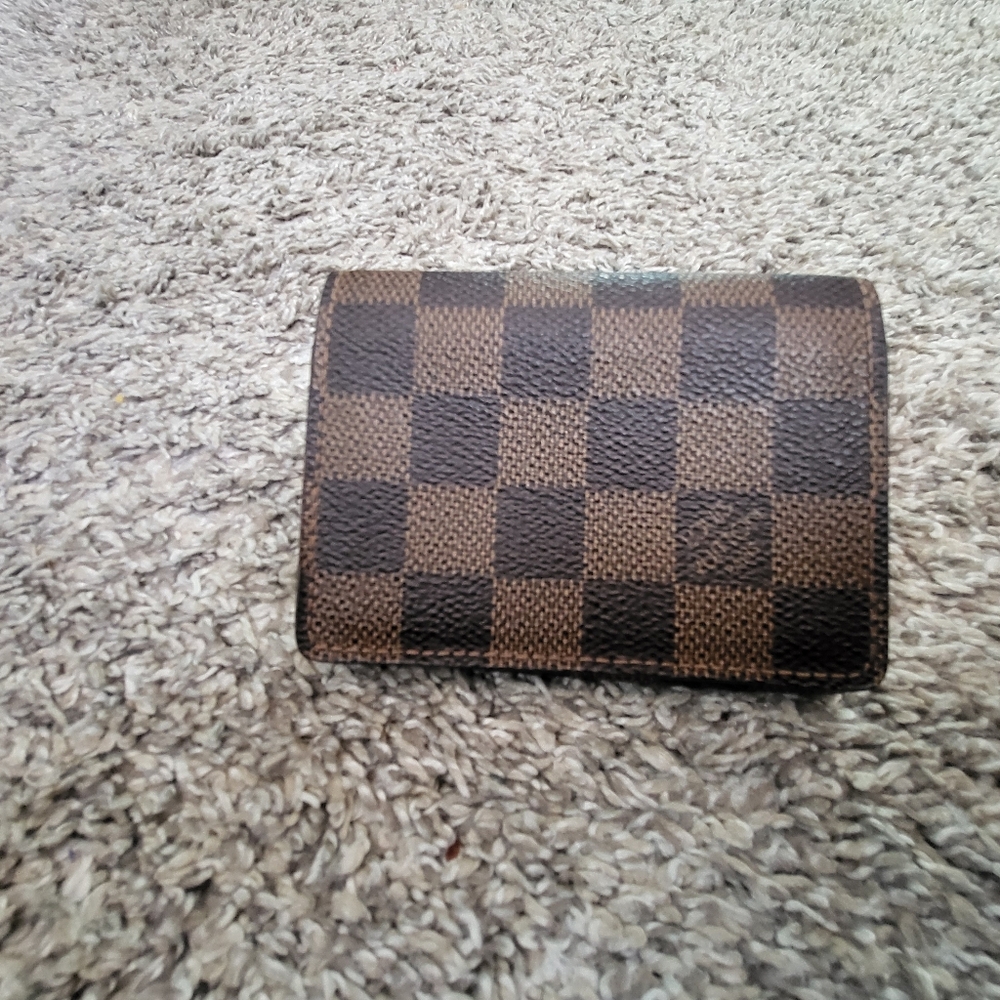 Auth Pre-loved Louis Vuitton Damier Ebene Enveloppe Cartes De Visite Card Case